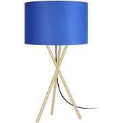 Lampes de bureau Tosel Lampe de chevet trépied métal or et bleu