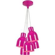 Lustres, suspensions et plafonniers Tosel Lustre grappe métal rose