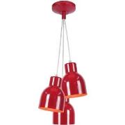 Lustres, suspensions et plafonniers Tosel Lustre grappe métal rouge