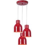 Lustres, suspensions et plafonniers Tosel Lustre grappe métal rouge