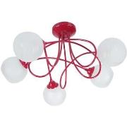 Lustres, suspensions et plafonniers Tosel Lustre multi bras métal roug...