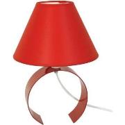 Lampes de bureau Tosel Lampe de chevet demi cylindrique métal rouge