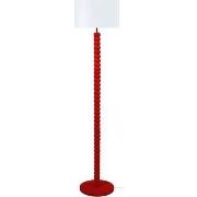 Lampadaires Tosel Lampadaire droit bois rouge et blanc