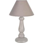 Lampes de bureau Tosel Lampe de chevet colonne bois taupe