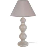 Lampes de bureau Tosel Lampe de chevet colonne bois taupe