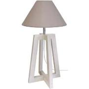 Lampes de bureau Tosel Lampe de chevet colonne bois taupe