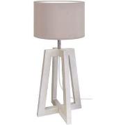 Lampes de bureau Tosel Lampe de chevet colonne bois taupe