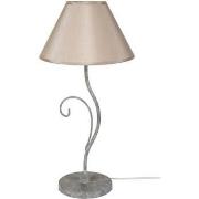 Lampes de bureau Tosel Lampe a poser arbre métal taupe et crème