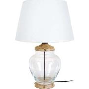 Lampes de bureau Tosel Lampe a poser carré verre transparent et blanc