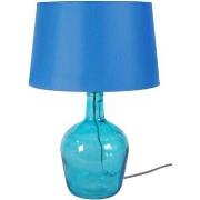 Lampes de bureau Tosel Lampe a poser bouteille verre turquoise et bleu