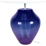 Lampes de bureau Tosel Lampe a poser vase verre violet et blanc
