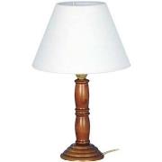 Lampes de bureau Tosel Lampe de chevet colonne bois foncé