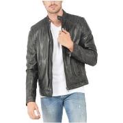 Blouson Oakwood Blouson en cuir Ref 44562 Drink Gris fonce