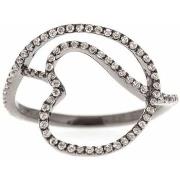 Bijoux Orusbijoux Bague Argent Coeur Enlacé Noire