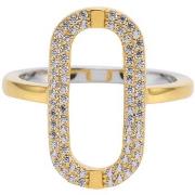 Bijoux Orusbijoux Bague Argent Ovale Doré Sertie De Zirconium