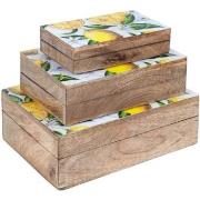 Paniers, boites et corbeilles Signes Grimalt Set 3 Boîtes De Citrons