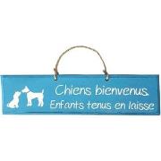 Tableaux, toiles Qualiart Plaque décorative en bois - Chiens bienvenus...