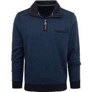 Sweat-shirt Casa Moda Pull Demi-Zip Bleu