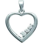 Collier Brillaxis Pendentif coeur empierré