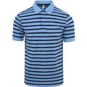 T-shirt Sun68 Polo Rayures Bleu Clair