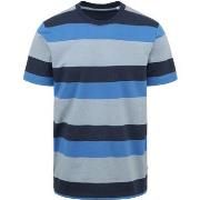 T-shirt Knowledge Cotton Apparel T-shirt Rayures Bleu