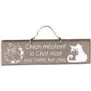 Tableaux, toiles Qualiart Plaque décorative en bois - Chien méchant - ...