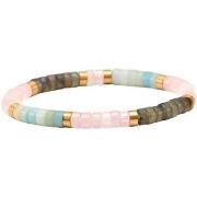 Bracelets Sixtystones Bracelet Perles Heishi Amazonite Rose -XS-14cm