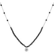 Collier Orusbijoux Collier Chaîne Argent Avec Pierres Spinelle Noir Et