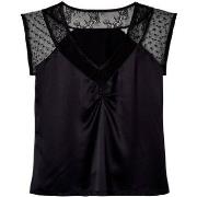 Pyjamas / Chemises de nuit Pomm'poire Top de pyjama noir Pivoine