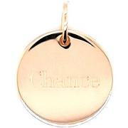 Pendentifs Saunier Pendentif plaqué or plaque ronde chance