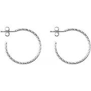 Boucles oreilles Saunier Créoles vrillées argent 50 mm