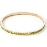 Bracelets Coeur De Lion Bracelet acier doré cristaux verts taille 17