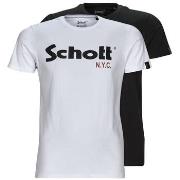 T-shirt Schott TS 01 MC LOGO PACK X2