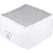 Coussins Stof Pouf de sol Collection Pauline blanc et gris