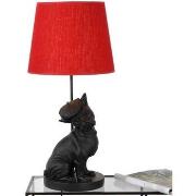 Lampes à poser Amadeus Lampe Chien et abat jour rouge