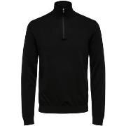Sweat-shirt Selected Berg Half Zip Cardigan Zwart