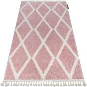 Tapis Rugsx Tapis BERBER TROIK A0010 rose et blanc 140x190 cm