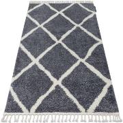 Tapis Rugsx Tapis BERBER CROSS B5950 gris et blanc 120x170 cm