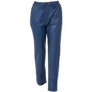 Pantalon Oakwood Pantalon jogpant en cuir Gift Ref 50426 Bleu Fonce