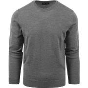 Sweat-shirt Suitable Pull-over Mérinos Col Rond Anthracite