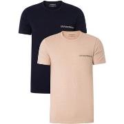T-shirt Emporio Armani - Tee-shirt X2 - beige marine