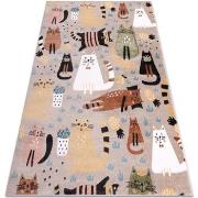 Tapis Rugsx Tapis FUN Kittens pour enfants, chats beige 80x150 cm