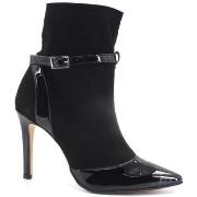 Chaussures Divine Follie Stivaletto Punta Tacco Vernice Nero 1483