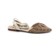 Chaussures Guess Sandalo Punta Loghi Printed Beige Brown Ivory FL6CRSF...