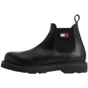 Boots Tommy Jeans Bottines en cuir homme Ref 61216 Noir