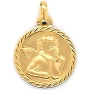 Pendentifs Brillaxis Médaille ange diamantée striée