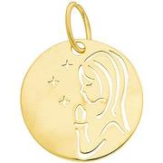 Pendentifs Brillaxis Médaille Vierge découpée étoiles 9 carats 16mm