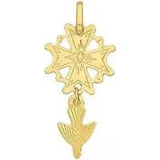 Pendentifs Brillaxis Pendentif croix huguenotte or jaune 18 carats