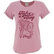 T-shirt La Petite Etoile Peace vieux rose t-shirt