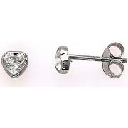 Boucles oreilles Brillaxis Boucles d'oreilles coeur oz or blanc